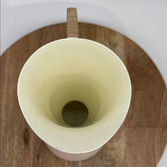 By Anthropologie Decorative Enamel Vase/Pitcher With Rattan Handle - Picture 5 of 9